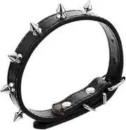 Pet Collar Spiked for Dogs Collar Pet Supplies Puppy Grooming Dog Fits Aggressive Cat Neck Decor Leather Black