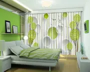 3D Green ring 5 Blockout Photo Curtain Printing Curtains Drapes Fabric Window AU