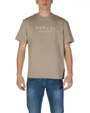 Replay hort leeve Crew Neck Thirt M3873 Men Beige Shirts
