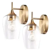 Hamilyeah Gold Sconces Wall Lighting Set of 2, Bathroom Wall Lighting Fixture...