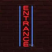 NEW "ENTRANCE" w/BORDER VERTICAL 30x12x1 INCH LED FLEX WINDOW INDOOR SIGN 31553