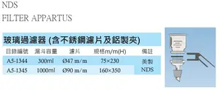 《實驗室耗材專賣》美製NDS 玻璃過濾器(含不鏽鋼濾片及鋁製夾)300ML 47m/m Glass Microanalysis Filter Holder Apparatus 玻璃製品