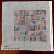 Pat & Lee Designs Colorful Log Cabin Quilt Hand Painted Needlepoint Canvas