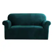Velvet Sofa Cover Plush Couch Cover Lounge Slipcover 2 Seater Agate Green