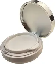 15g 0.5oz Empty Luxurious White Silver Edge Make-up Powder Container Air Cushion Puff Case with Sponge Powder Puff and Extra Inner Container Foundation BB Cream Box
