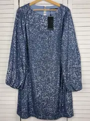 Portmans Sequins Dress Long Balloon Sleeve Cocktail Party Event BNWT! Sz 14