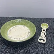GRASSLANDS ROAD IRISH CELTIC NUT BOWL & SPOON -EXCELLENT CONDITION!