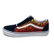 Vans Old Skool Logo Flame Black White Men's 11.5 Skate Shoes New Red Orange