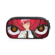 o699 chainsaw man Polyester double pen case Vertical square large capacity stationery case fgy699