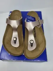 Birkenstock Gizeh Birko-Flor Metallic Copper Thong Slide On Sandal 39 EU 8 US
