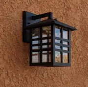 1-Light Black Dusk to Dawn LED Outdoor Wall Lantern Sconce