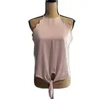 NWT Francesca's Jun & Ivy Scallop Halter Tank Top Mauve Pink Size Medium