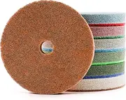 4 Inch Sponge Fiber Diamond Polishing Pads for Polishing Wet Using Stone Buff Granite Marble Polishing Pads 7pcs/Set
