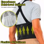 Heavy Duty Lumbar Lower Back Waist Support Belt Brace Suspender Work Lifting