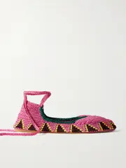 [Kashura] Kashura - Crocheted Ballet Flats - Pink - IT36 IT 36 Pink