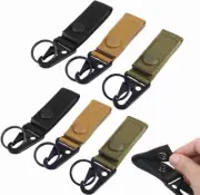 6 Pieces Tactical Gear Clip Nylon Key Ring Carabiner Belt Webbing with Strap ...