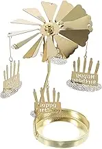Retro Stainless Steel Carousel Candlestick Holder Tealight Rotating Carousel for Home Decor Rotating Tealight Holder Bird Design for Romantic Aromatherapy