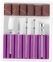 FOYTOKI Nail Drill Bits Set 5pc Grinding Heads Professional Manicure Drill Bits Kit for Nail Beauty