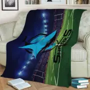Sport Blanket Cronulla Sharks Rugby Blanket Kid Men Athlete Gift