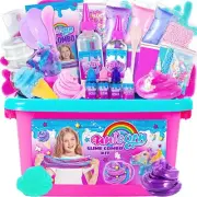 Mini Unicorn Slime Kit for Girls, Glimmer Crunchy Slime, Foam Slime Galaxy Slime