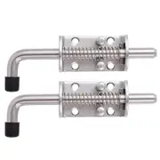 2Pcs 304 Stainless Steel 6.5inch Spring Pin Latch Lock Assembly for Doors Cabinets and Utility Trai silver