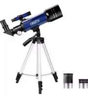 Emarth Telescope, 70mm/360mm Double Eyepieces Refractor Telescope with Tripod