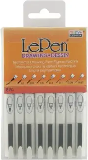 Uchida Le Pen Technical Drawing Set 8/Pkg-Assorted