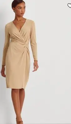 RALPH LAUREN Women's Stretch Jersey Long-Sleeve Dress  4/30止