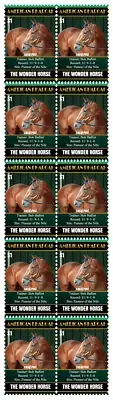 AMERICAN PHAROAH HORSE RACING CHAMPION STRIP OF 10 MINT VIGNETTE STAMPS #2