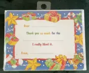 MM’s Designs Kids Christmas Thank You Notes 10 Cards Envelopes Children NOS