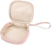 HAMPPLIES High End Zippered Sanitary Napkin Storage Bag Large Capacity Pouch for Menstrual Products Pink PU Organizer for Women Versatile Use for Diapers Jewelry and Travel Accessories
