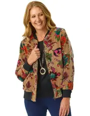 [Fella Hamilton] Verso Velvet Print Zip Up Jacket in Multi