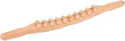 Massage Roller Stick, Double Row 20 Beads Trigger Point Massage Stick, Wood Gua Sha Tool for All Body, Curved Lymphatic Drainage, Scraping Stick for Release Cellulite Relieve Muscle Stress