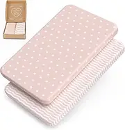 mimaDu Fitted Sheet 90 x 55 cm Side Bed 50 x 90 cm, 90 x 50, 89 x 49 cm - 100% Oeko-Tex Cotton (Dusky Pink)