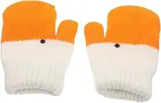 [Ipetboom] Plush Furry Knit Gloves Thick Warm Cold Protection Mittens for Outdoor Activities Comfortable Yarn Unique Goose Design for Autumn Winter Wear