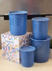 4pc Tupperware Mosaic One Touch Canister Set WITH BOX - XMAS GIFT