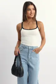 White Tank Top Sleeveless Rib - Size 16XL, Women's Tank