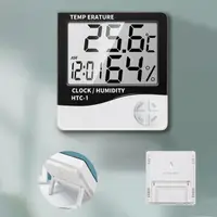 在飛比找momo購物網優惠-多功能電子溫濕度計 電子鐘 2入(大螢幕 電子鐘溫溼度計)