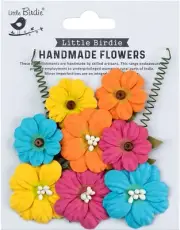 Little Birdie Fiorella Paper Flowers 12/Pkg-Vivid Palette - 2 Pack