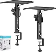 Set of 2 Sturdy Studio Monitor Stands Desktop Clamp Speaker Stands with Cable Management