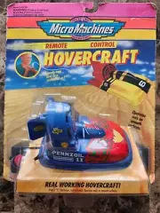Micro Machines 1993 Hovercraft Remote Control Pennzoil Blue Version - Joescurios