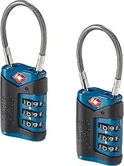 [Lewis N. Clark] TSA-Approved Easy-to-Set Combination Luggage Lock with Steel Cable