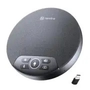 Conference Speaker and Microphone, 4 AI Mics 360° Voice Pickup, Plug & Play,