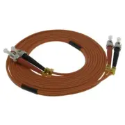 1FT ST to ST Duplex 62.5/125 Multi Mode Fiber Optic Optical Patch Cable Orange