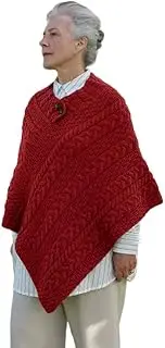 [Aran Woollen Mills] Carraig Donn 100% Irish Merino Wool Ladies Poncho (One Size)
