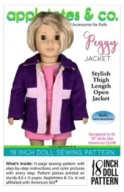 18 Inch Doll Sewing Pattern | Peggy Jacket Fits 18" Dolls such as American Girl