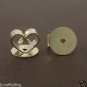 Genuine 9CT Solid Yellow Gold Disc Butterfly Earring Backs 8mm - 1 Pair