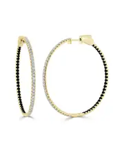 Sabrina Designs 14K 2.35 ct. tw. Diamond & Black Diamonds Half-Half Hoops