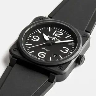 【Bell&Ross】BR03黑色啞光陶瓷方形機械腕錶-41mm 母親節(BR03A-BL-CE/SRB)