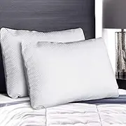 Giselle Bedding Pillow Set of 2 Shredded Memory Foam Gel Cooling Bed Pillows for Sleeping Hotel Cushion Adjustable Loft Standard Size, Washable Cover, Back Stomach Side Sleeper